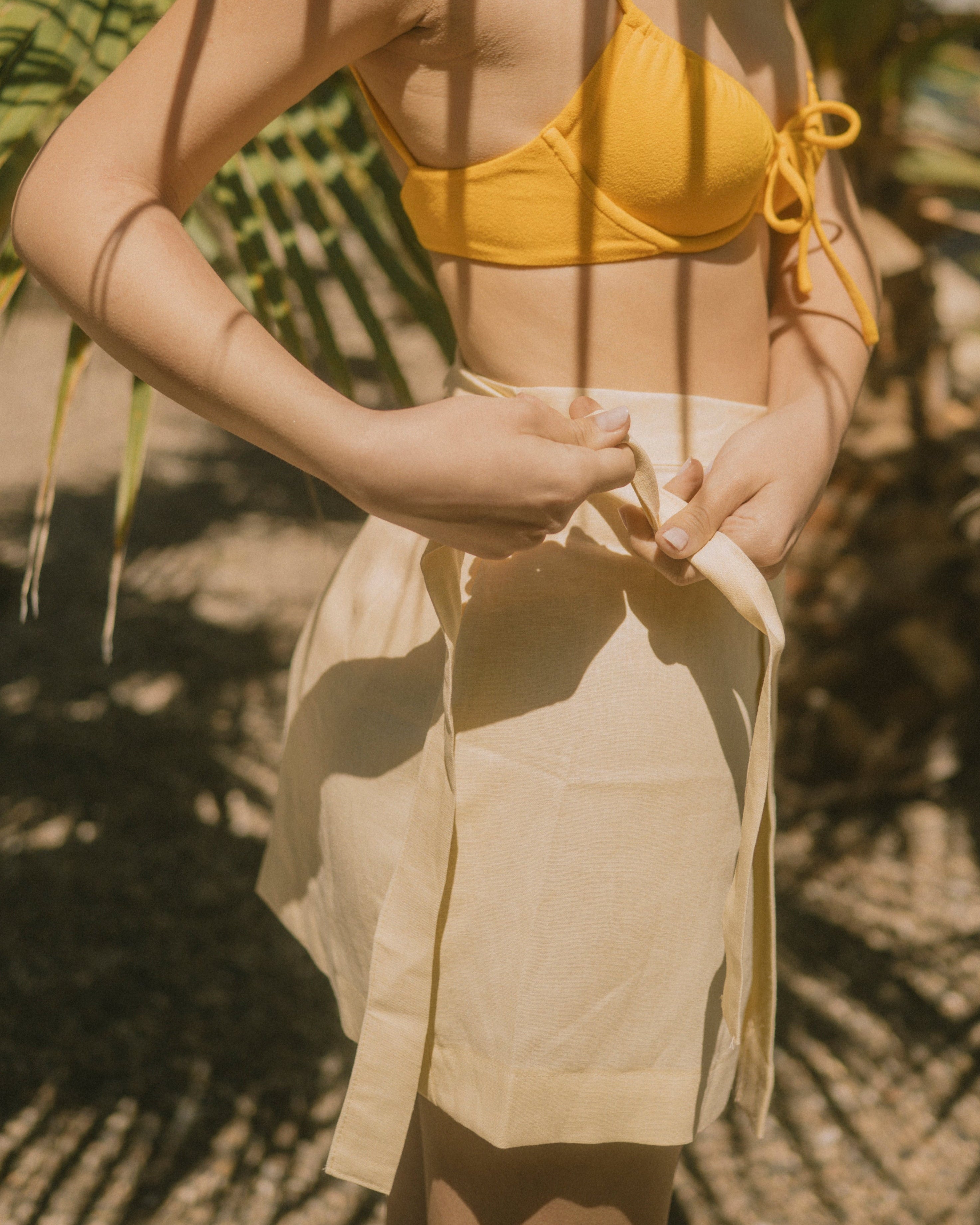 Sugarcover butter yellow wrap skirt