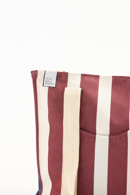 The Oversized Aprox bag in wine stripes