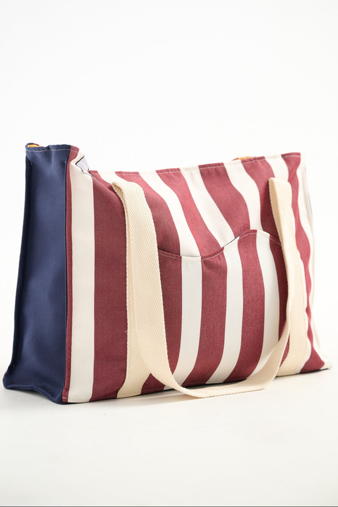 The Oversized Aprox bag in wine stripes