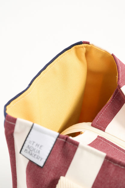 The Oversized Aprox bag in wine stripes