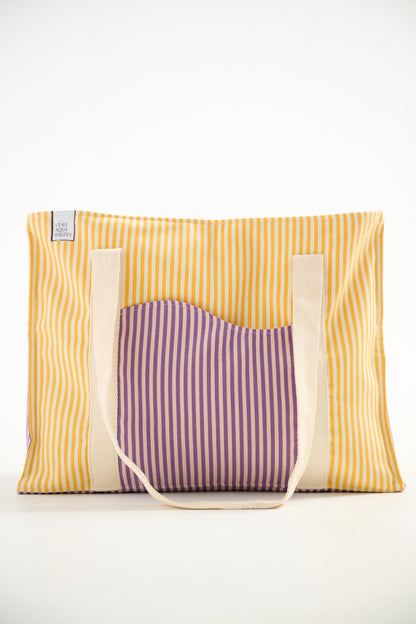 The Oversized Aprox bag in yellow stripes