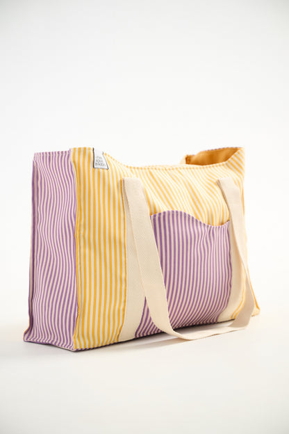 The Oversized Aprox bag in yellow stripes