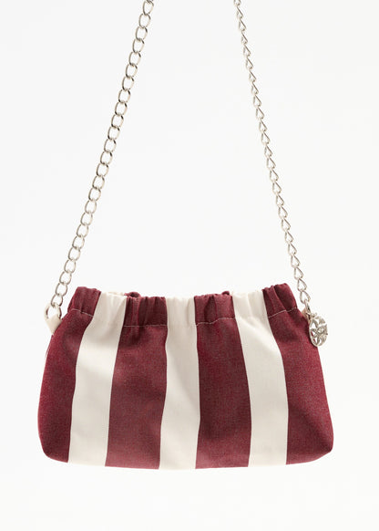 Éclair chain bag in wine stripes