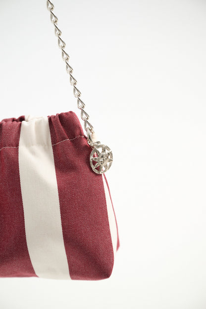 Éclair chain bag in wine stripes